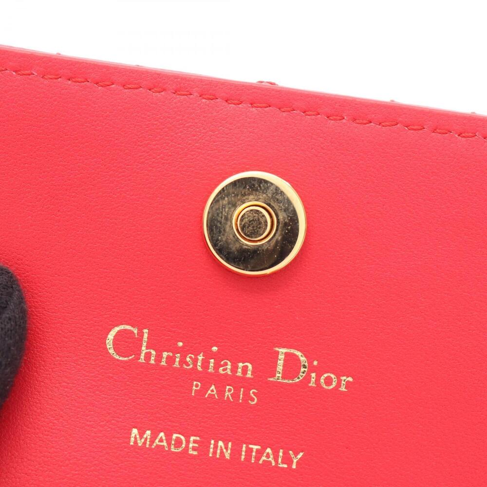 Christian Dior Caro Glycine Heart Cannage Coin Purse Wallet Leather Red - Picture 6 of 9